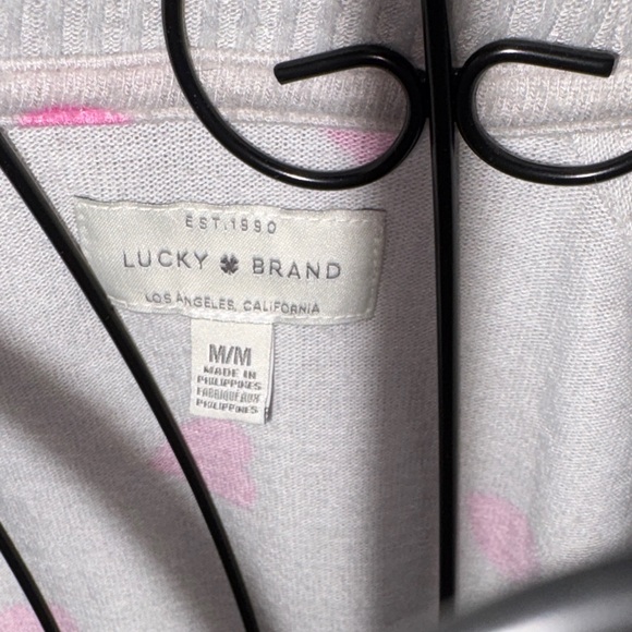 Lucky Brand Cream Sweatshirt with Pink Heart Print - Picture 2 of 4